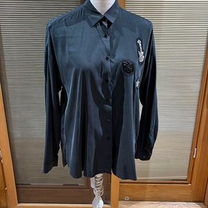 Zara Basic collection silk shirt.  Size XS